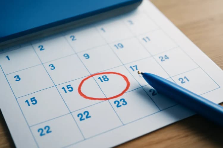 Calendário com a data marcada para "Google Local Services Ads"